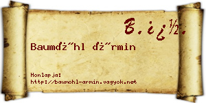 Baumöhl Ármin névjegykártya
